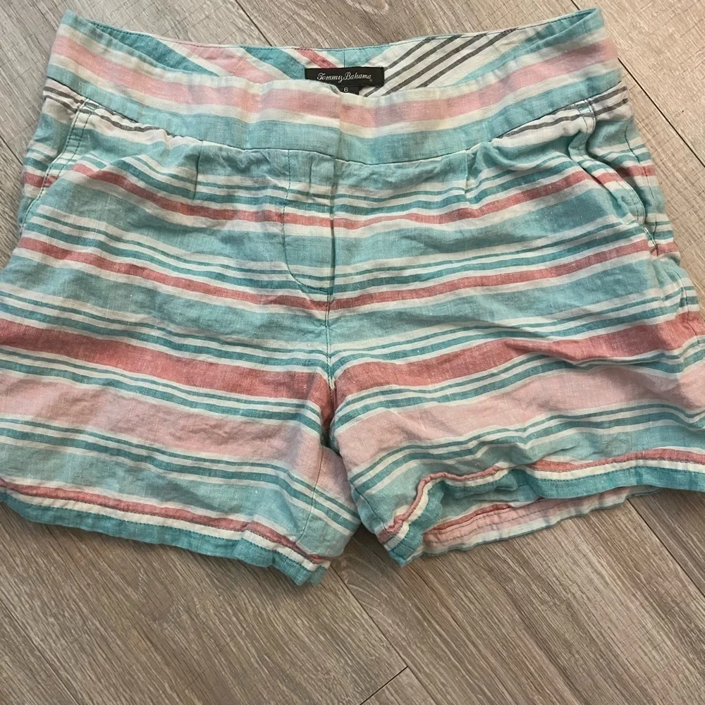 Tommy Bahama Linen Stripe Shorts 6 - Picture 2 of 4